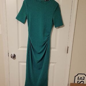 Classic Emerald Green Midi Sheath Dress